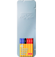 Набор чернографитных карандашей Bruynzeel MXZ Burotek 6 штук в пенале