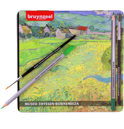 Набор акварельных карандашей Bruynzeel Thyssen Ван Гог 24 цвета в пенале