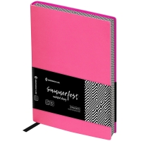 Ежедневник недатир. В6, 160л., кожзам, Greenwich Line "Summerfest", неон. розовый,тон. блок,цв. срез