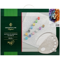 Картина по номерам Greenwich Line "Полигональный Лев", 40*50см, с акриловыми красками, холст