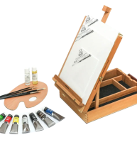 Набор для живописи с масляными красками Tician Малевичъ 7 цветов с этюдником и аксессуарами