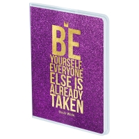 Ежедневник недатированный, A5, 96л., ПВХ+глиттер, Greenwich Line "Be yourself", тиснение фольгой