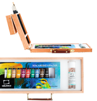 Набор для живописи с масляными красками Tician 12 цветов по 12 мл, кистями и разбавителем