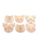 Набор заготовок для декорирования Подставки под горячее Лесные животные Timberlicious 11х10,5/10,5х10/13,5х12 см