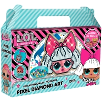 Аппликация-магнит из алмазной мозаики LOL surprise "Diva", 13,61*10,61см