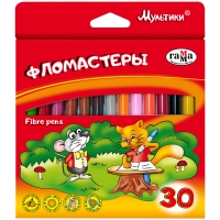 Фломастеры Гамма "Мультики", 30цв., смываемые, картон, европодвес
