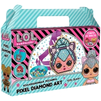 Аппликация-магнит из алмазной мозаики LOL surprise "Kitty Queen", 9,11*10,96см