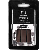 Сепия светлая пастель сухая Малевичъ 3 штуки в картонной упаковке