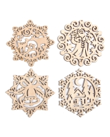 Набор заготовок для декорирования Резные снежинки Timberlicious 9 см