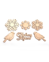 Набор заготовок для декорирования С Новым годом! Timberlicious 8-11 см