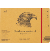 Скетчбук SMLT Kraft Authentic Book с крафт бумагой 24x17 см / 24 листа / 90 гм