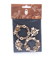 Набор заготовок для декорирования Flowers 4 фанера Timberlicious 10х14 см