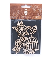 Набор заготовок для декорирования Flowers 5 фанера Timberlicious 10х14 см