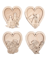 Набор заготовок для декорирования Сердечки с накладками Timberlicious 8х9 см