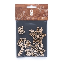 Набор заготовок для декорирования Flowers 6 фанера Timberlicious 10х14 см