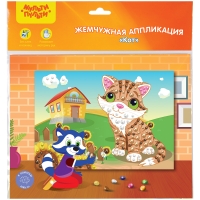 Аппликация жемчужная Мульти-Пульти "Кот", 21*29,5см, европодвес