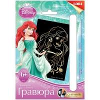 Гравюра с эффектом золота Lori "Disney. Ариэль", 16,8*10,8см