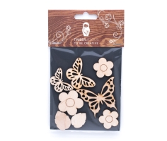 Набор заготовок для декорирования Flowers 7 фанера Timberlicious 10х14 см