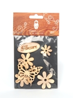 Набор заготовок для декорирования Flowers 8 фанера Timberlicious 10х14 см