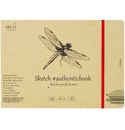 Скетчбук SMLT Cream Authentic Book с кремовой бумагой 24x17 см / 36 листов / 80 гм