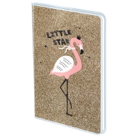 Записная книжка B6, 80л., ПВХ+глиттер, Greenwich Line "Flamingo"