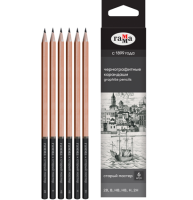 Набор чернографиных карандашей "Старый мастер" Гамма 6 штук 2B-2H