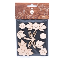 Набор заготовок для декорирования Flowers 9 фанера Timberlicious 10х14 см