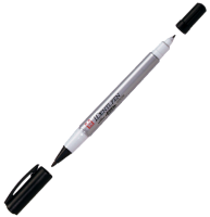 Маркер перманентный черный японский Sakura Identi Pen двусторонний универсальный