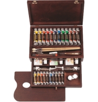 Набор масляных красок Royal Talens Rembrandt "Мастер" 24 цвета в деревянном  кейсе с аксессуарами