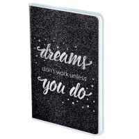 Записная книжка B6, 80л., ПВХ+глиттер, Greenwich Line "Silver dreams", тиснение фольгой