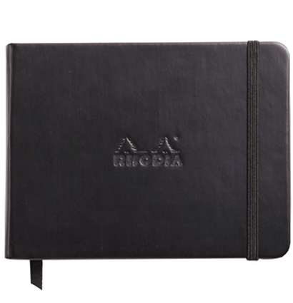Скетчбук черный горизонтальный Rhodia Webnotebook твердая обложка А6 / 96 листов / 90 гм