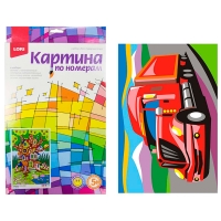 Картина по номерам Lori "Американский грузовик" A4, с акриловыми красками, картон, европодвес