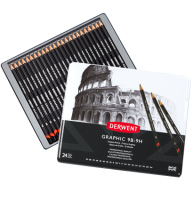 Набор чернографитных карандашей Derwent Graphic 24 штуки 9H-9B в фирменном пенале