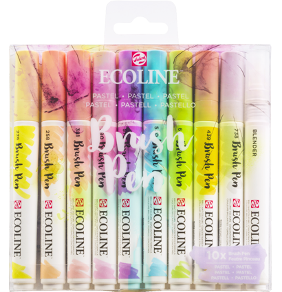 Набор акварельных маркеров Ecoline Brush Pen 10 цветов "Пастельные"