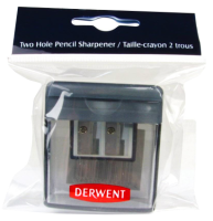 Точилка для карандашей Derwent Two Hole Pencil Sharpener двойная с контейнером, пластик