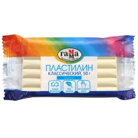Пластилин Гамма "Классический" для лепки поштучно белый 50г
