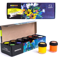 Набор гуашевых красок Малевичъ для рисования 12 цветов в банках 22 мл