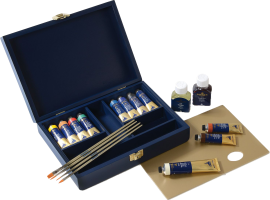 Подарочный набор масляных красок Mameri Puro 10 цветов по 40 мл в лакированном ящике